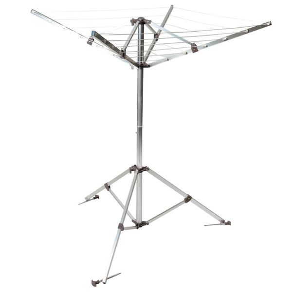 Bo-Camp Tendedero con base aluminio gris 15 m 6415182