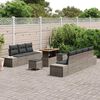 vidaXL Conjunto de sof&aacute;s de jard&iacute;n con coj&iacute;n 10 pcs Gris Polirat&aacute;n