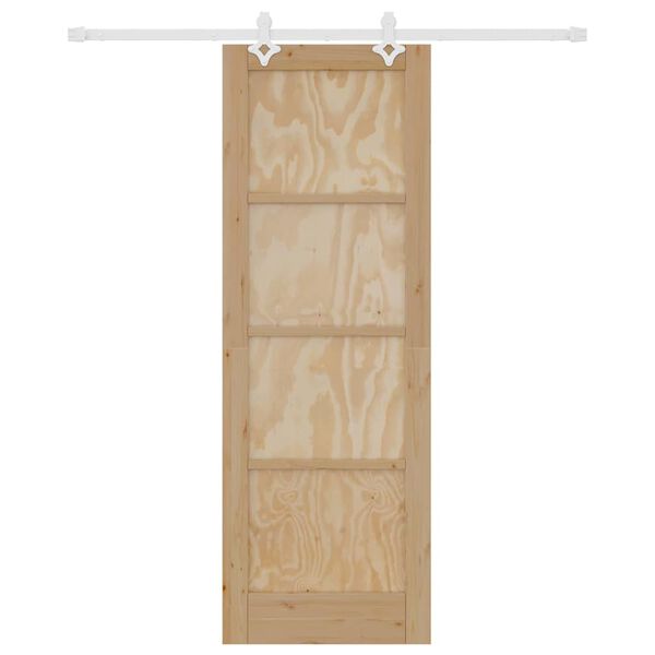 vidaXL Puerta Corredera Marr&oacute;n 73,5 x 211 cm Madera de pino macizo
