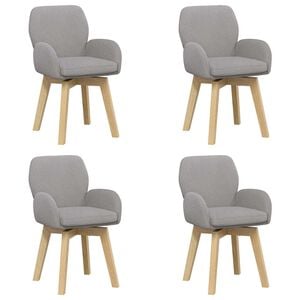 vidaXL Sillas de comedor giratorias 4 pcs Boucl&eacute; Gris Claro