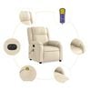 vidaXL Sill&oacute;n reclinable de masaje el&eacute;ctrico tela color crema