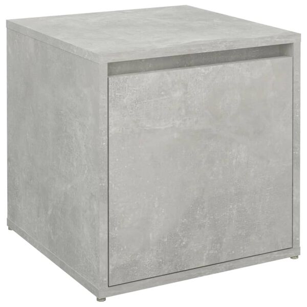 vidaXL Cajón taburete madera contrachapada gris hormigón 40,5x40x40 cm
