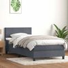 vidaXL Cama box spring con colch&oacute;n terciopelo gris oscuro 90x210 cm