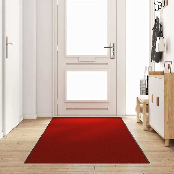 vidaXL Felpudo Otro Rojo y Negro 120 x 350 cm Poliamida y PVC