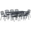 vidaXL Conjunto de Comedor de Jard&iacute;n 9 uds. Antracita Acero