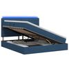 vidaXL Cama de almacenamiento LED con colch&oacute;n Azul 180 x 200 cm Tela