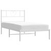 vidaXL Estructura cama sin colch&oacute;n con cabecero metal blanco 75x190 cm