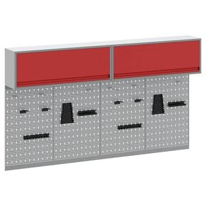 vidaXL Juego de Armarios de Herramientas con estante 6 uds. Rojo