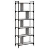 vidaXL Librer&iacute;a 6 estantes madera ingenier&iacute;a gris Sonoma 76x32x192 cm