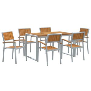 vidaXL Conjunto de Comedor de Jard&iacute;n 7 pcs Gris