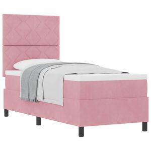 vidaXL Cama tipo Box Spring con colch&oacute;n Rosa 80 x 200 cm tela