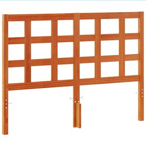 vidaXL Cabecero de cama madera maciza de pino marr&oacute;n cera 135 cm