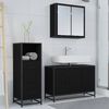 vidaXL Juego de muebles de ba&ntilde;o 3 pcs Roble Negro Madera de ingenier&iacute;a
