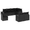 vidaXL Set de sof&aacute;s de jard&iacute;n 8 piezas y cojines rat&aacute;n sint&eacute;tico negro