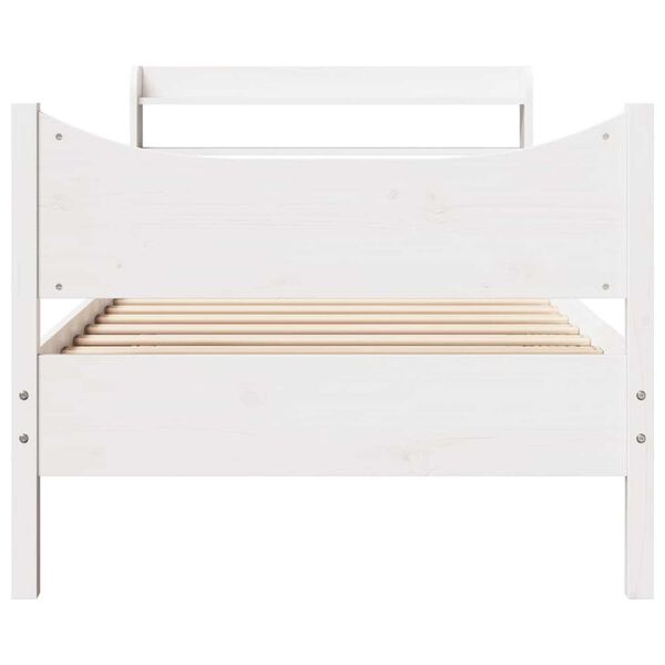 vidaXL Estructura de cama con cabecero madera pino blanco 90x190 cm