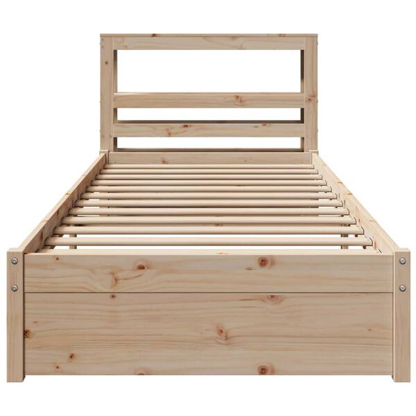 vidaXL Estructura de cama con cabecero madera maciza pino 100x200 cm