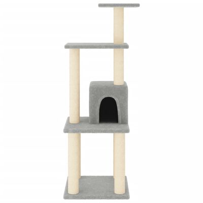 vidaXL Rascador para gatos con postes de sisal gris claro 105 cm