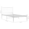 vidaXL Estructura de cama sin colch&oacute;n metal blanco 90x200 cm