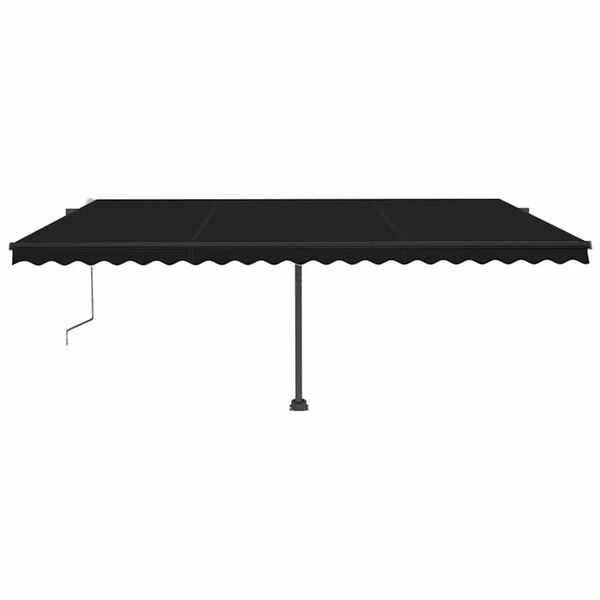 vidaXL Toldo autom&aacute;tico LED sensor de viento gris antracita 500x300 cm