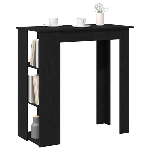 vidaXL Mesa de Bar con estante Roble Negro 102 x 50 x 103,5 cm