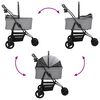 vidaXL Carrito Plegable para Mascotas Ajustable Gris 78 x 54 x 101 cm