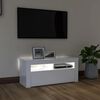 vidaXL Mueble de TV con luces LED blanco brillante 90x35x40 cm
