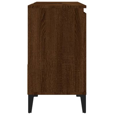 vidaXL Armario de baño madera contrachapada marrón roble 65x33x60 cm