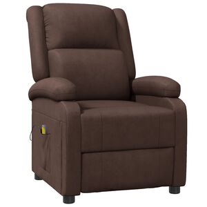 vidaXL Sill&oacute;n de masaje cuero sint&eacute;tico marr&oacute;n