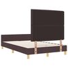 vidaXL Estructura de cama con cabecera Marr&oacute;n oscuro 120 x 190 cm tela