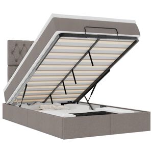 vidaXL Estructura de cama otomana colch&oacute;n tela gris pardo 120x200cm