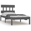 vidaXL Estructura de cama madera maciza de pino gris 90x200 cm