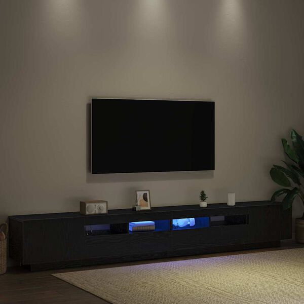 vidaXL Conjunto de mueble de TV 3 pcs Negro 260 x 35 x 40 cm