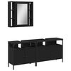 vidaXL Set de muebles de baño 3 piezas madera contrachapada negro