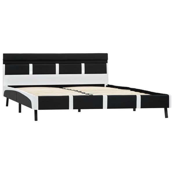 vidaXL Estructura de cama con LED cuero sintético negro 160x200 cm