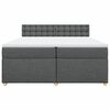 vidaXL Cama box spring con colchón tela gris oscuro 200x200 cm