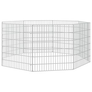 vidaXL Recinto animales corral 8 paneles hierro galvanizado 54x60 cm