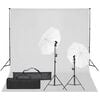vidaXL Kit de estudio fotogr&aacute;fico con set de luces y fondo