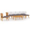 vidaXL Muebles de jard&iacute;n 7 piezas con cojines madera maciza de acacia