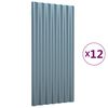 vidaXL Paneles de tejado 12 unidades acero galvanizado gris 80x36 cm
