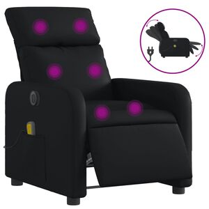vidaXL Sill&oacute;n de masaje reclinable el&eacute;ctrico cuero sint&eacute;tico negro