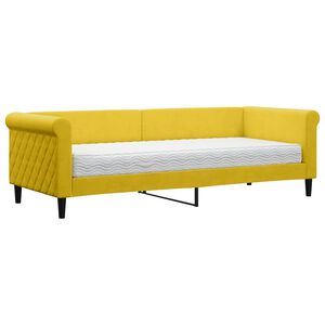 vidaXL Sof&aacute; cama con colch&oacute;n terciopelo amarillo 80x200 cm
