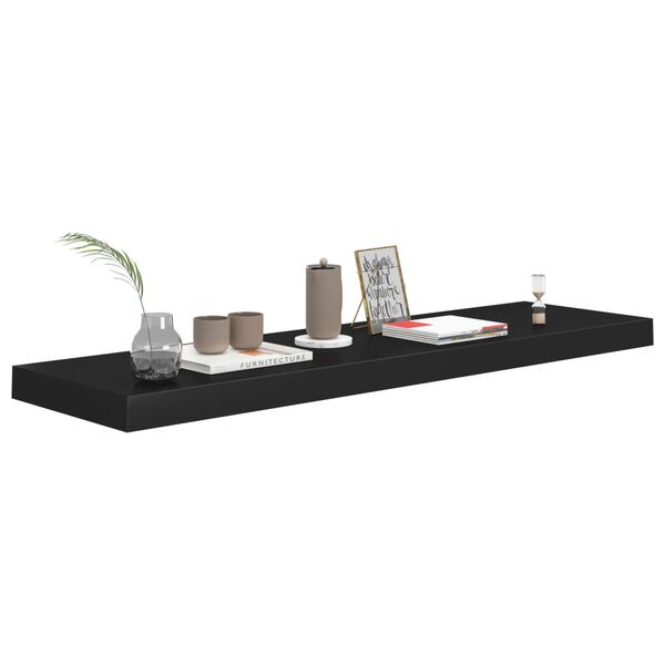 vidaXL Estante flotante de pared MDF negro 90x23,5x3,8 cm