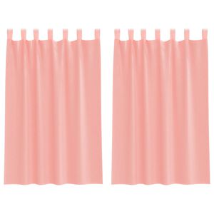 vidaXL Cortinas de gasa con trabillas 2 uds rosa 140x175 cm