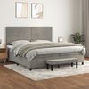 vidaXL Cama box spring con colch&oacute;n terciopelo gris claro 200x200 cm