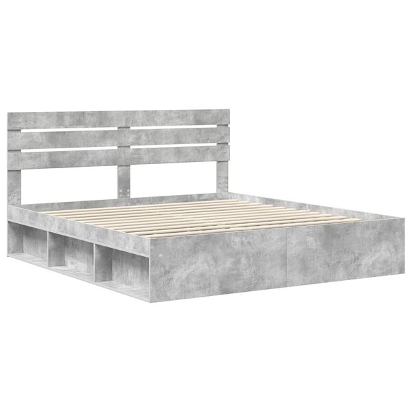 vidaXL Estructura de cama Concreto 200 x 200 cm Madera de pino macizo