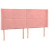 vidaXL Cama box spring colch&oacute;n y LED terciopelo rosa 200x200 cm