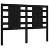 vidaXL Estructura cama de matrimonio con cabecero madera maciza negro