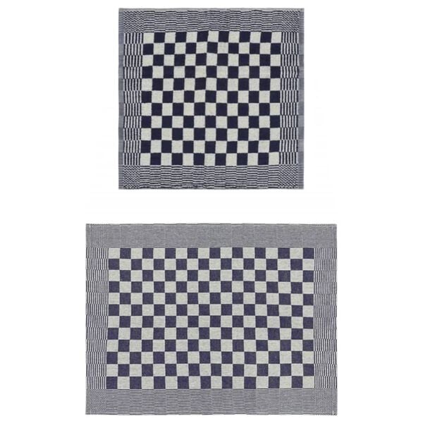 vidaXL Juego de pa&ntilde;os 20 unidades algod&oacute;n azul y blanco