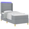vidaXL Cama tipo Box Spring con colch&oacute;n Gris Claro 90 x 200 cm tela