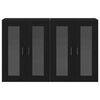 vidaXL Armarios de pared 2 pcs Roble Negro 69,5 x 34 x 90 cm